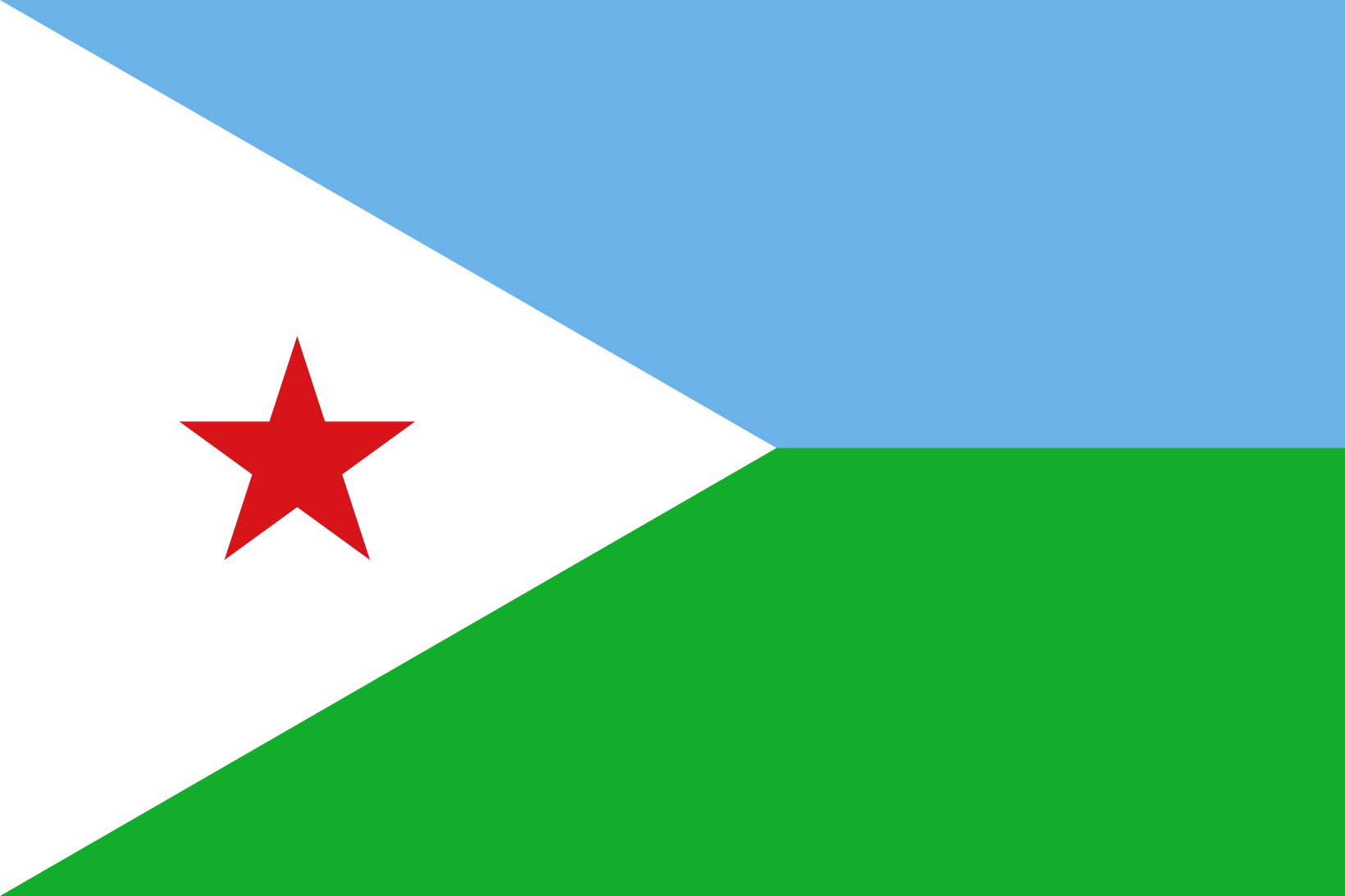 Obraz flagi stanu państwa Dżibuti - w rozdzielczości 1640x1093 - Afryka