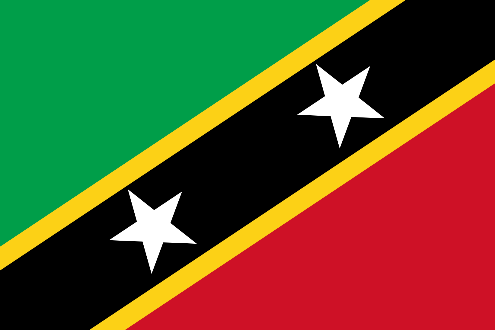 Obraz flagi stanu państwa Saint Kitts i Nevis - w rozdzielczości 1640x1093 - Ameryka Środkowa