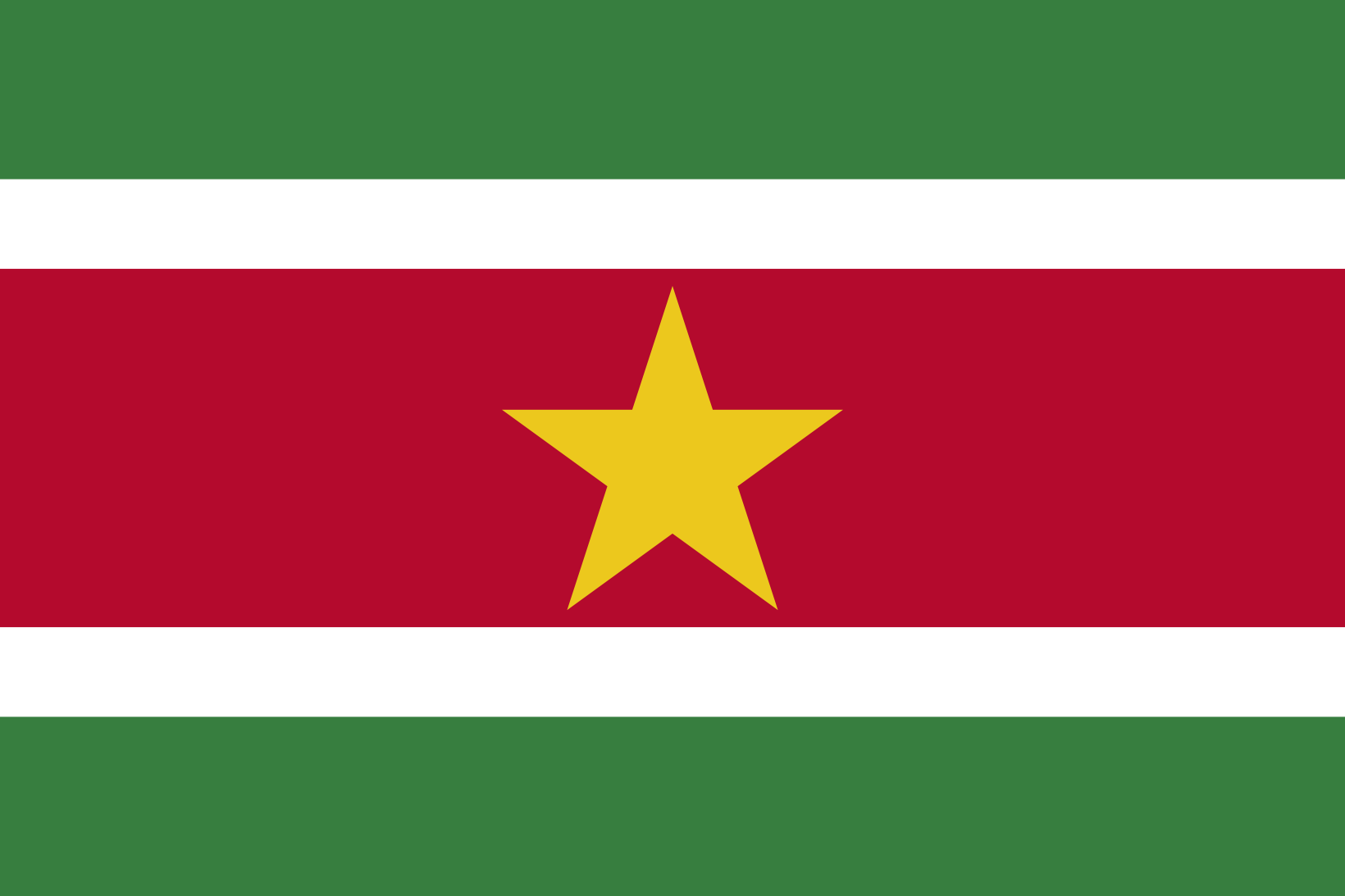 Obraz flagi stanu państwa Surinam - w rozdzielczości 1640x1093 - Ameryka Południowa