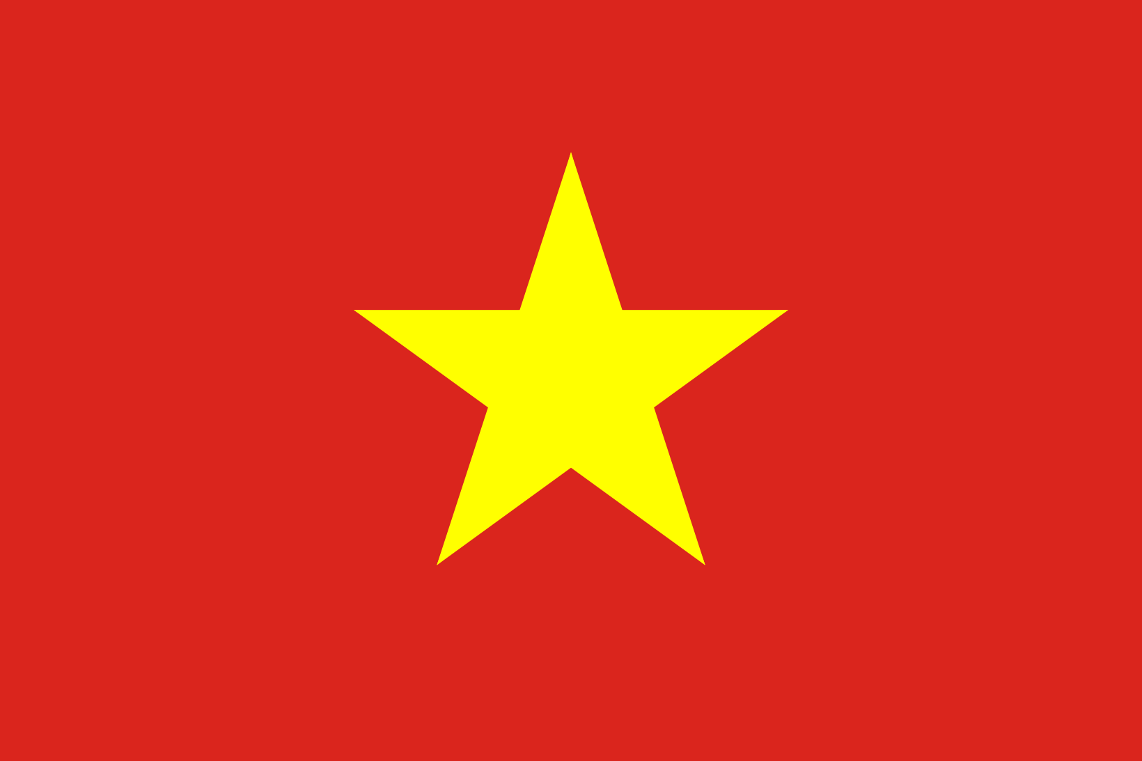 Obraz flagi stanu państwa Wietnam - w rozdzielczości 1640x1093 - Azja Wschodnia