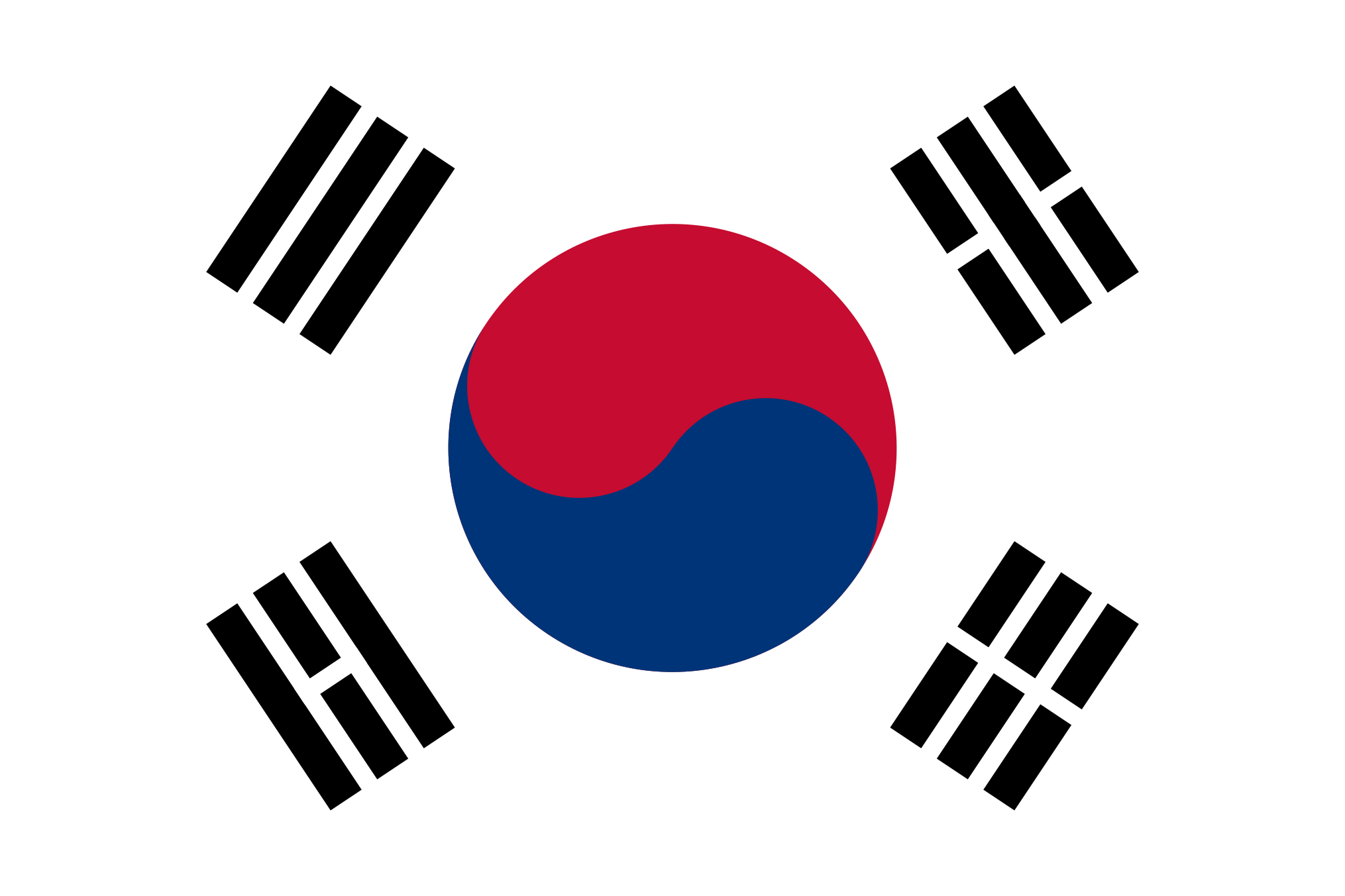 Obraz flagi stanu państwa Korea Południowa - w rozdzielczości 2030x1353 - Azja Wschodnia Obraz flagi stanu państwa Korea Południowa - w rozdzielczości 2030x1353 - Azja Wschodnia