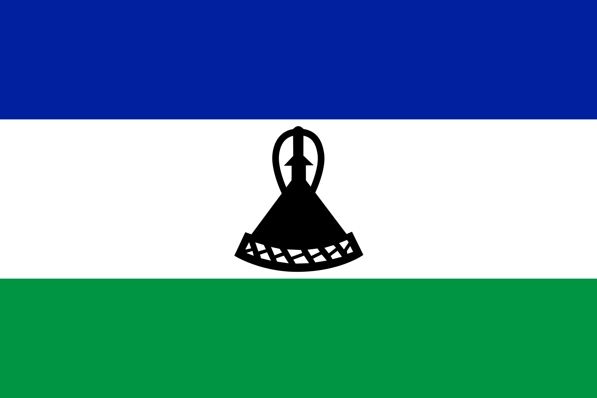Obraz flagi stanu państwa Lesotho - w rozdzielczości 2030x1353 - Afryka