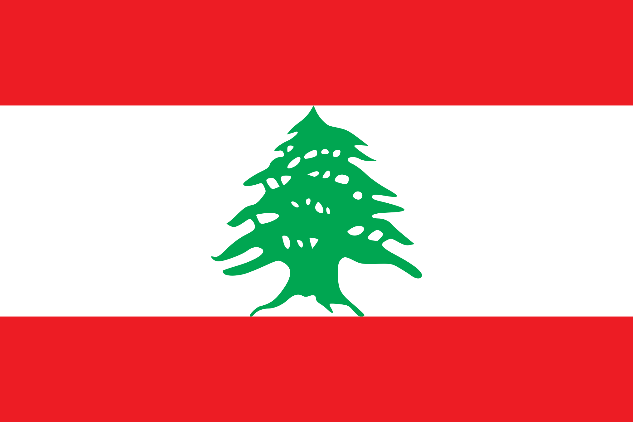Obraz flagi stanu państwa Liban - w rozdzielczości 2030x1353 - Bliski Wschód