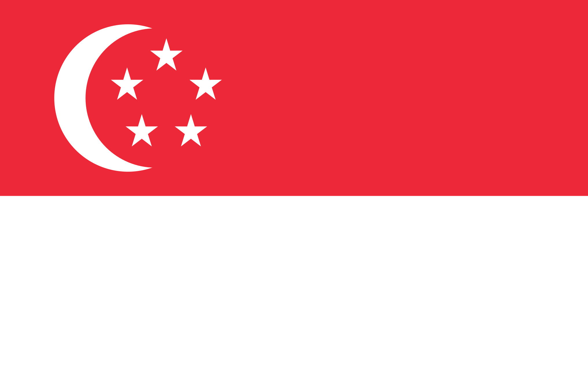 Obraz flagi stanu państwa Singapur - w rozdzielczości 2030x1353 - Azja Wschodnia