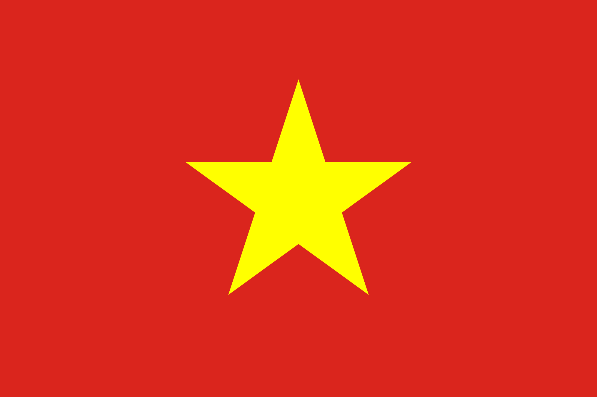 Obraz flagi stanu państwa Wietnam - w rozdzielczości 2030x1353 - Azja Wschodnia