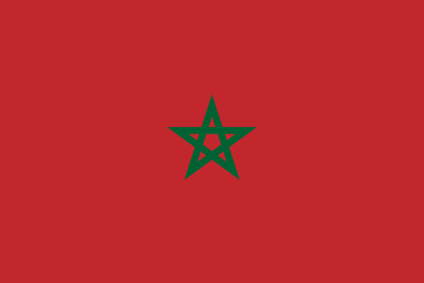 Obraz flagi stanu państwa Maroko - w rozdzielczości 825x550 - Afryka