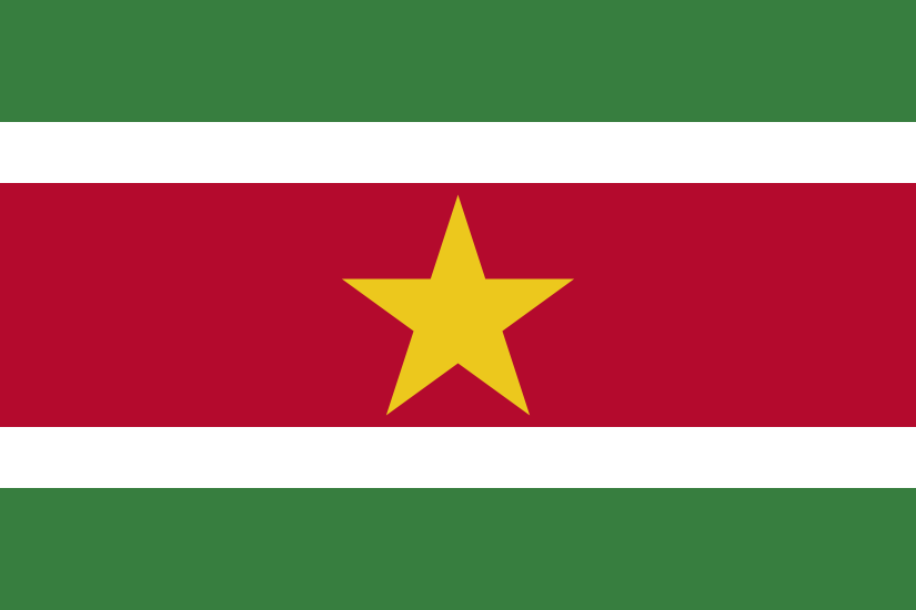 Obraz flagi stanu państwa Surinam - w rozdzielczości 825x550 - Ameryka Południowa