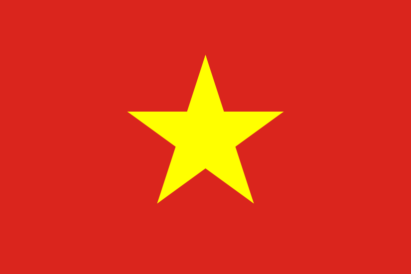 Obraz flagi stanu państwa Wietnam - w rozdzielczości 825x550 - Azja Wschodnia